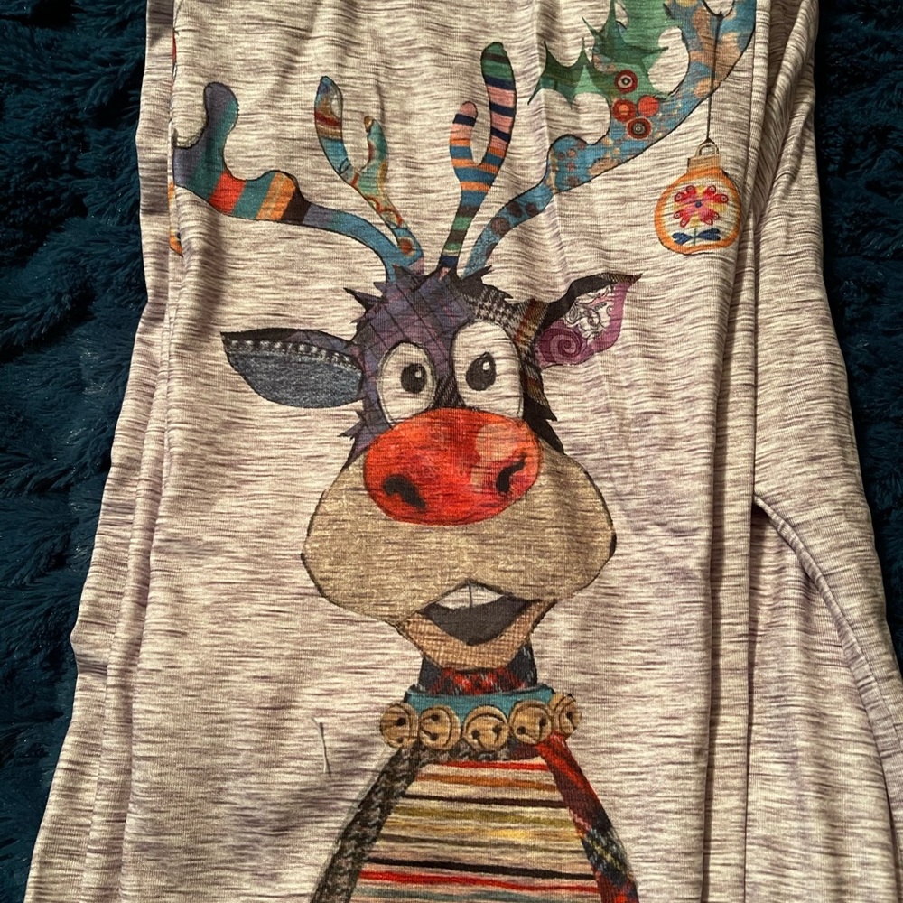*NEW* Christmas Reindeer Cotton Blends Casual Pants - XL